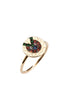 435 Ring Zuhno Fine Yellow Gold K14 with Orange Sapphires and Tsavorites