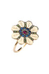 Ring Zuhno Fine Yellow Gold K14 with Green Diamonds, Sapphires and Rubies