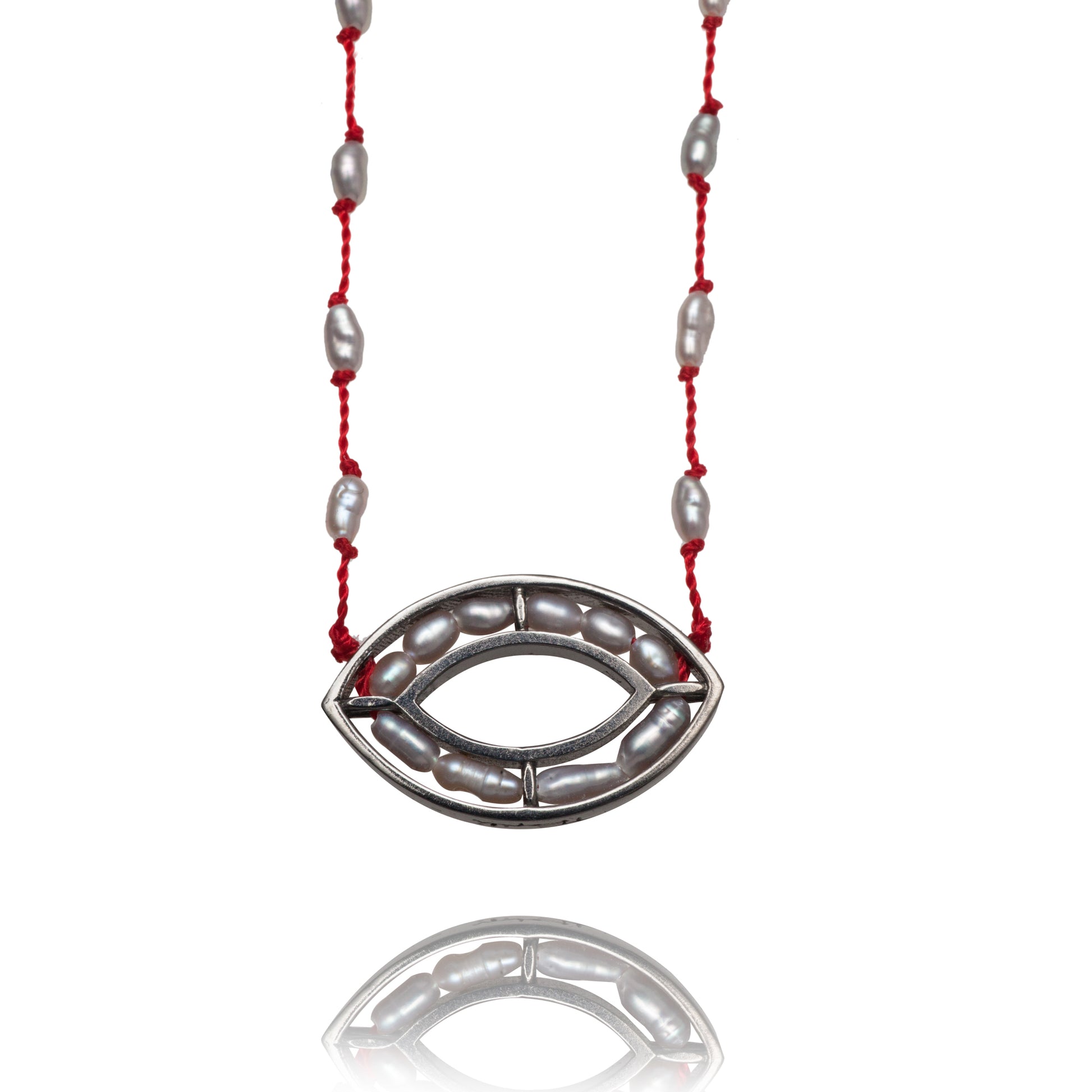 841-black rhodium-eye-pearl-red cord-42