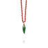 Necklace Soo Hot Chili with X-Small Green Pepper, Corneol beads and Brown cord