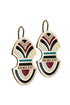 Earrings AspiS Fine Enameled Yellow Gold K14 ART DECO with Diamonds 0,09ct