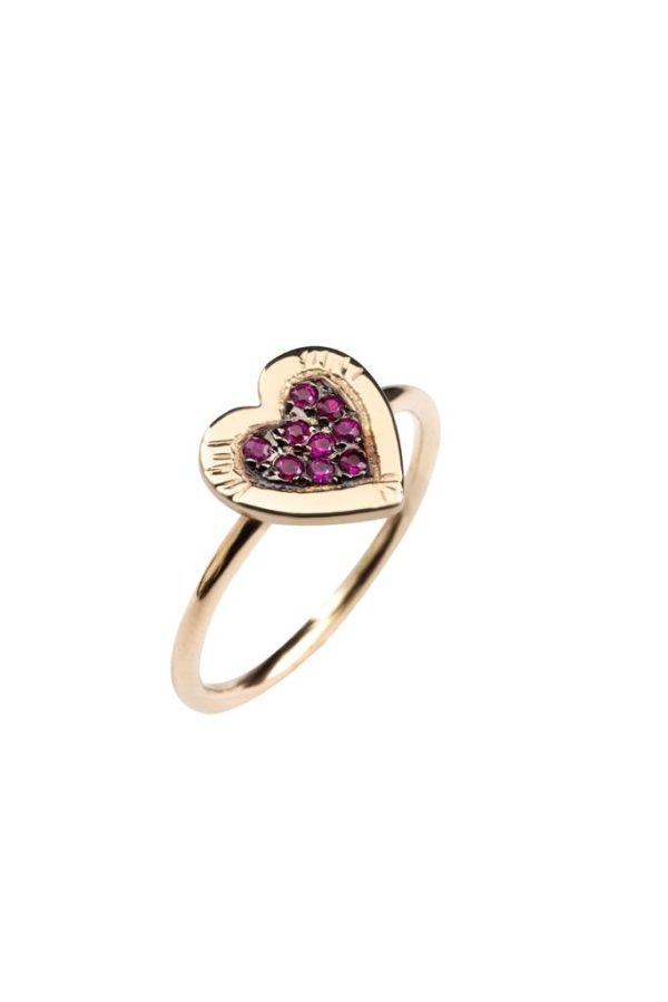 Ring Zuhno Fine Yellow Gold K14 with Rubies 0,045ct