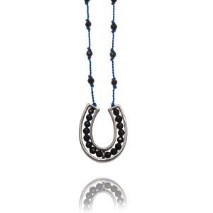 826-black rhodium-horseshoe-spinel-blue cord-75