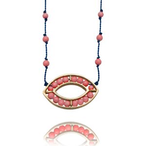 846-yellow gold-eye-coral baby pink-blue cord-42
