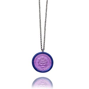 Necklace Money-Money With Enameled Dots Medium Coin and Sterling Silver Chain 908