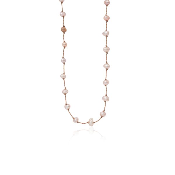 1258-Black-rhodium-plated-sterling-silver-Beady-Beat-necklace-Baroque-Pearls-Beige-cord-42cm