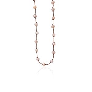 1699-Black-rhodium-plated-sterling-silver-Beady-Beat-necklace-Baroque-Pearls-Brown-cord-60cm