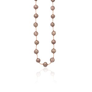 1745-Sterling-silver-beady-beat-necklace-bronze-pearls-gold-cord-42cm